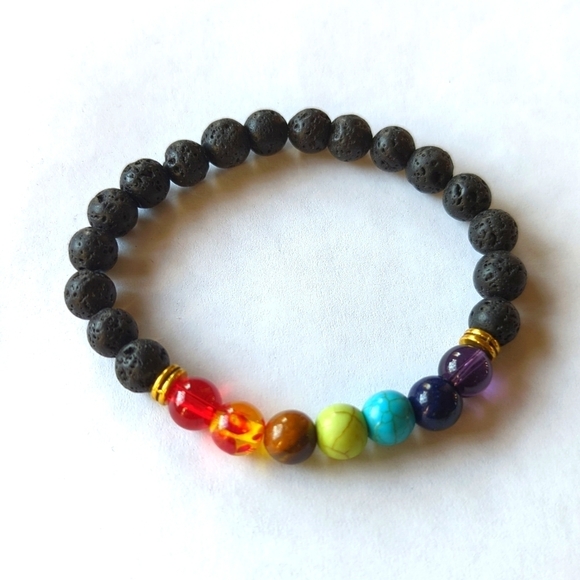 Bracelet Lava Chakra Bead Meditation - Picture 1 of 2